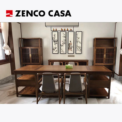جودة  Traditional Chinese Style Furniture Solid Wood Desk Book Chairs Bookshelf and Storage Rack Set مصنع
