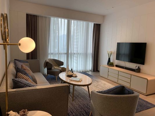 مجموعة أثاث من الخشب الصلب ASCOTT مجموعات غرفة المعيشة للشقق ODM